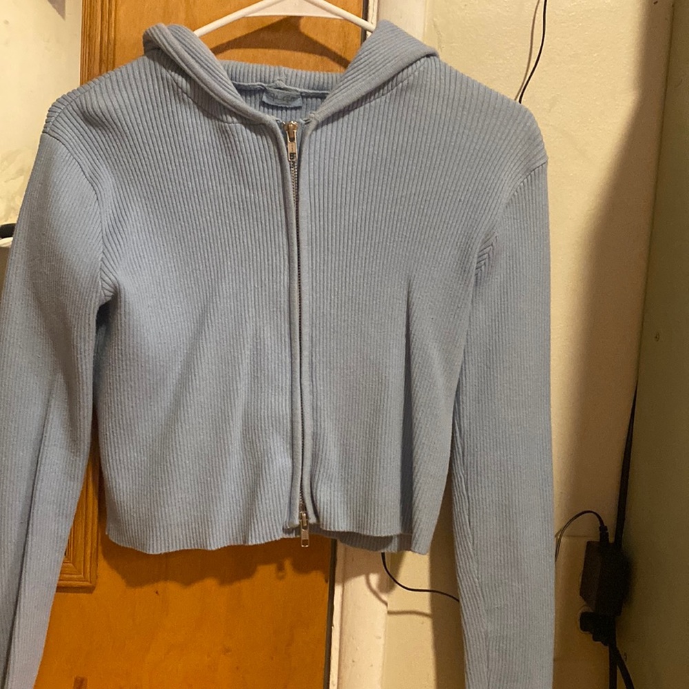 Brandy Melville light blue zip up